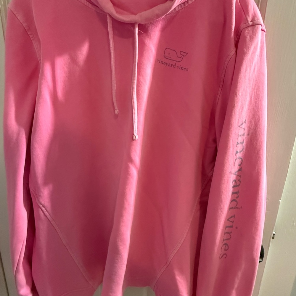 Vineyard Vines Bright Pink Cowl Neck Sweater